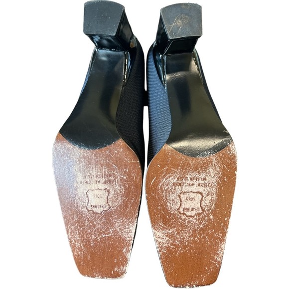 Stuart Weitzman VI Classy Black Cordine Pumps Heels Fabric Patent Leather 6.5 - Picture 7 of 8